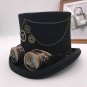 Vintage Steampunk Hat Black Gear Glasses Punk Style Top Headwear Gothic Cosplay