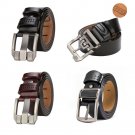 Men Belt Genuine Leather Cowskin Buckle Vintage Jeans Strap Black Brown Color