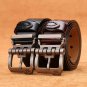 Men Belt Genuine Leather Cowskin Buckle Vintage Jeans Strap Black Brown Color