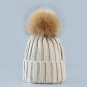 Winter Mom Women Hat Beanies Baby Kids Crochet Knitted Cap Girl Boy Fur Pompom