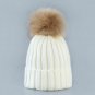Winter Mom Women Hat Beanies Baby Kids Crochet Knitted Cap Girl Boy Fur Pompom