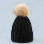 Winter Mom Women Hat Beanies Baby Kids Crochet Knitted Cap Girl Boy Fur Pompom