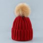 Winter Mom Women Hat Beanies Baby Kids Crochet Knitted Cap Girl Boy Fur Pompom