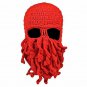 Winter Face Mask Men Women Ski Hat Hand Woven Snowboard Octopus Wool Funny Warm