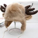 Winter Hat Ushanka Men Women Earflap Warm Elk Cap Faux Fox Fur Cosplay Carnival
