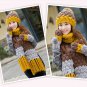 Women Winter Hat Scarf Glove Set Warm Pompoms Wool Knitted Beanies Scarves Xmas