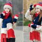 Women Winter Hat Scarf Glove Set Warm Pompoms Wool Knitted Beanies Scarves Xmas