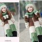 Women Winter Hat Scarf Glove Set Warm Pompoms Wool Knitted Beanies Scarves Xmas