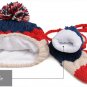 Women Winter Hat Scarf Glove Set Warm Pompoms Wool Knitted Beanies Scarves Xmas