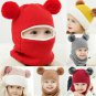Kids Winter Hats Scarf Warm Mask Girls Boys Children Ski Cap Baby Bonnet Knitted