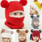Kids Winter Hats Scarf Warm Mask Girls Boys Children Ski Cap Baby Bonnet Knitted