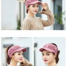Ponytail Winter Cap Hat Women Empty Top Beanie Rabbit Fur Knitted Girls Warm