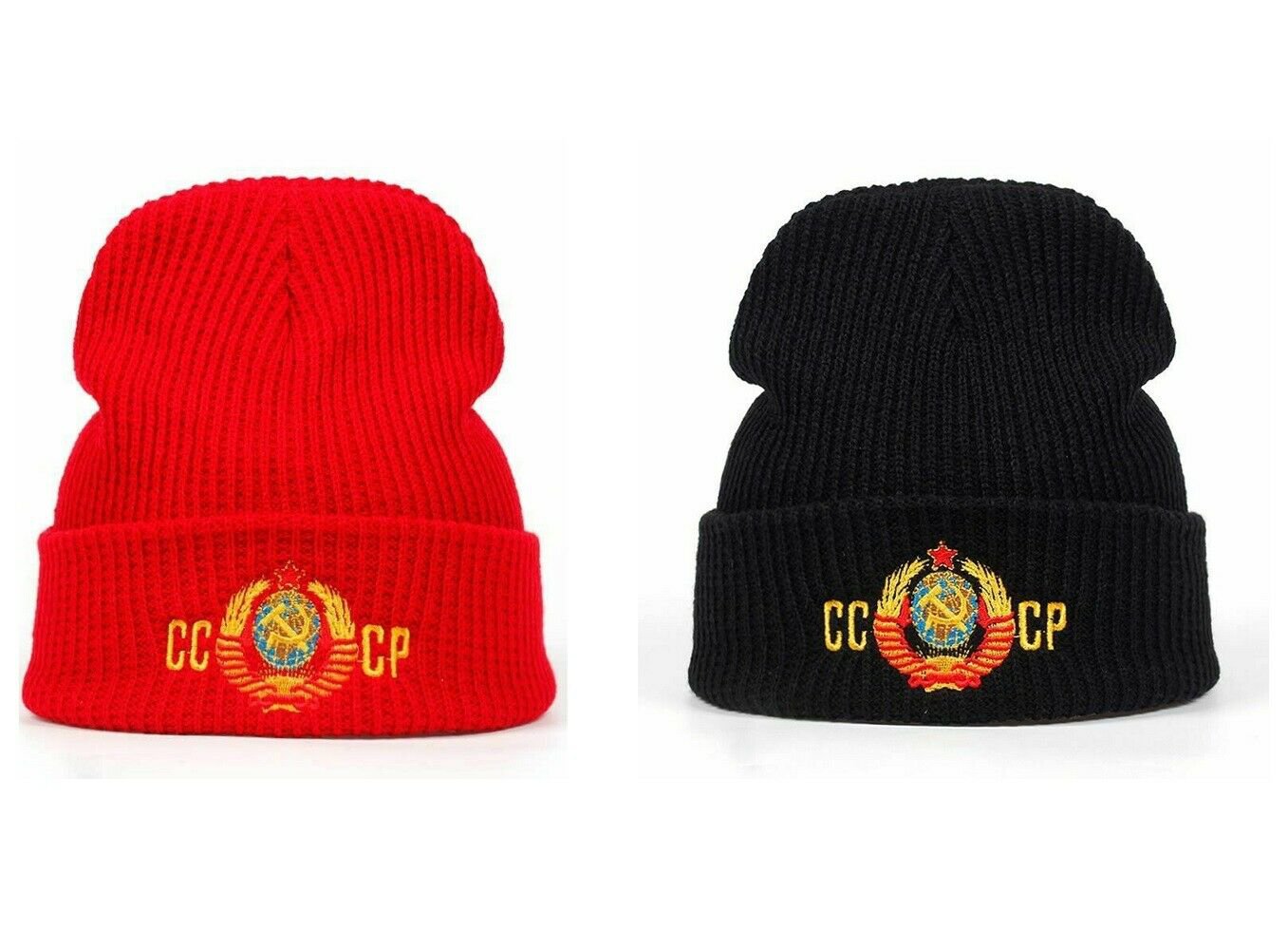 Men Winter Hats CCCP Russian Beanies Women Hip Hop Skullie Warm Cap Knitted Gift