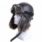 Men Winter Ushanka Hat Earflap Bomber Cap Russian With Goggles Fur Faux Leather