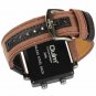 Mens Wrist Watch Quartz Luxury Art Brand Rectangle Three Time Zone Canvas Strap