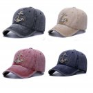 Men Sailor Cap Baseball Sun Hat Vintage Washed Colors Anchor Cotton Snapback