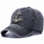 Men Sailor Cap Baseball Sun Hat Vintage Washed Colors Anchor Cotton Snapback