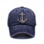 Men Sailor Cap Baseball Sun Hat Vintage Washed Colors Anchor Cotton Snapback