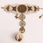 Womens Lace Bracelet Steampunk Vintage Large Clock Shape Metal And Gears Combo