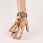 Womens Lace Bracelet Steampunk Vintage Large Clock Shape Metal And Gears Combo