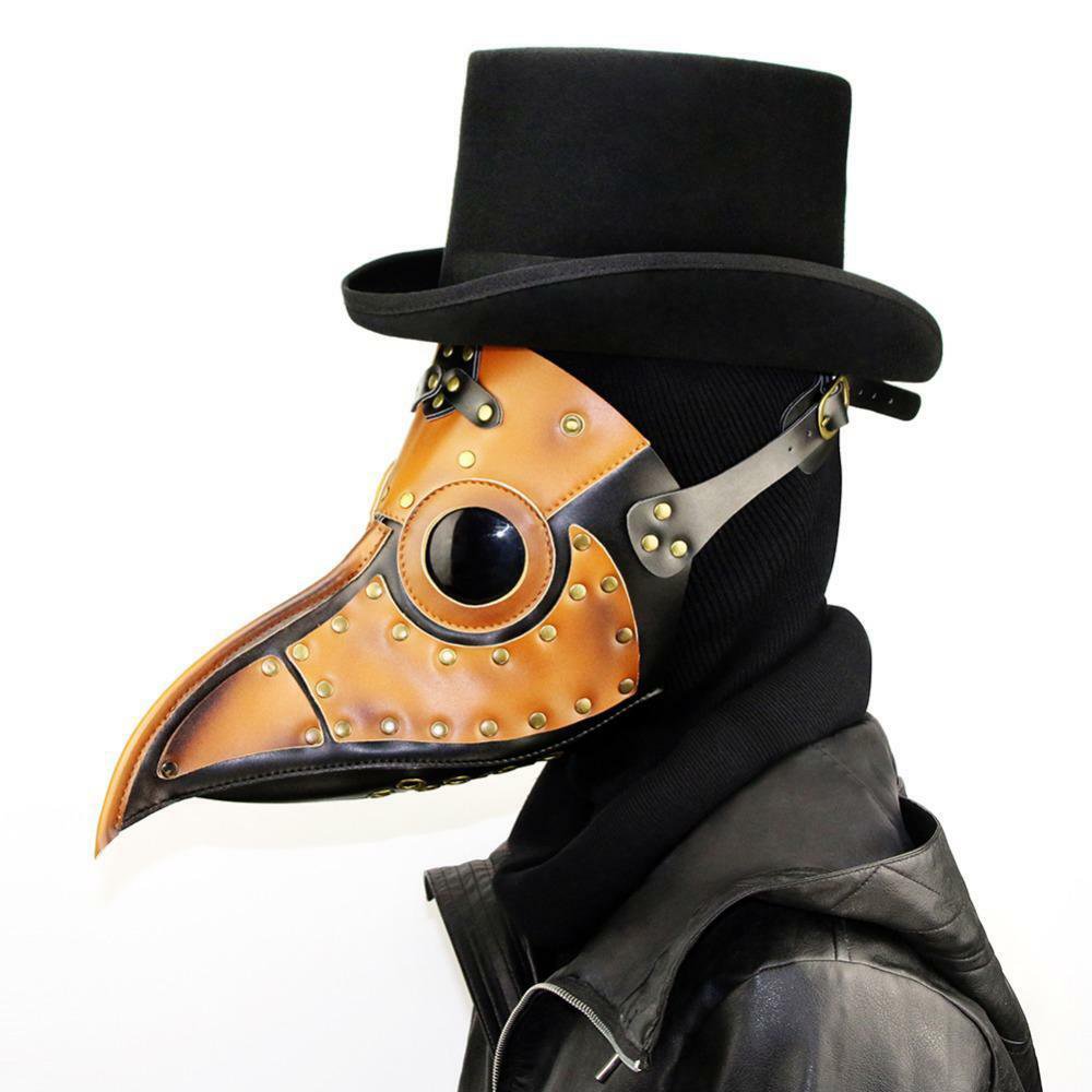 Steampunk Mask Leather Face Plague Doctor Bird Halloween Beak Costume Cosplay
