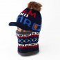 Winter Kids Hat Scarf Mask Boys Girls Knitted Skullies Ski Caps Pom Pom Bonnet