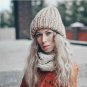 Womens Knitted Winter Hat Ladies Warming Curled Coarse Wool Warm Ski Beanie Cap