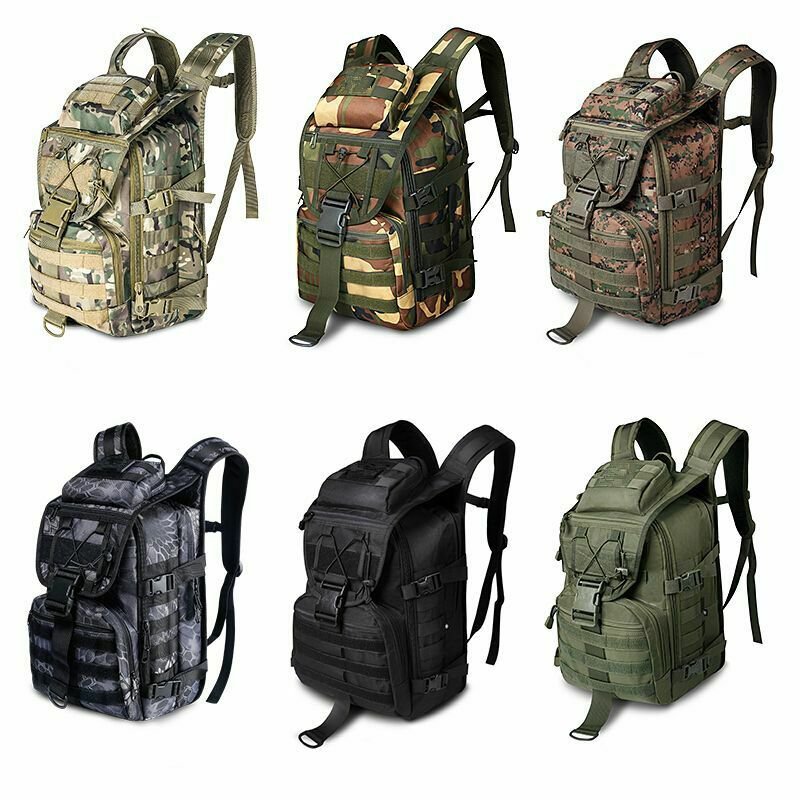 Men Backpack Military Army Rucksack Camo Tactical Camping Waterproof Hiking