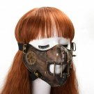Steampunk Mask Gothic Punk Gear Rivet Half Face Halloween Cosplay Accessory Prop