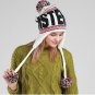 Beanies Women Winter Hat With Ears Flap Warm Girls Ski Knit Cap Pom Pom Xmas