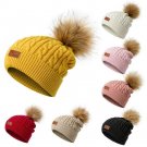 Winter Women's Hat Beanie Knitted Girls Warm Knit Ski Caps With Faux Fur Pompom