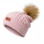 Winter Women's Hat Beanie Knitted Girls Warm Knit Ski Caps With Faux Fur Pompom