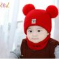 Baby Kids Winter Hat Scarf Set Beanies Warm Cap For Boys Girls Pompom Newborn
