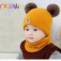 Baby Kids Winter Hat Scarf Set Beanies Warm Cap For Boys Girls Pompom Newborn
