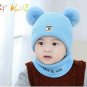 Baby Kids Winter Hat Scarf Set Beanies Warm Cap For Boys Girls Pompom Newborn