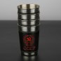 Hip Flask Cup Set Russia CCCP Stainless Steel PU Leather Liquor Alcohol Hip Shot