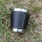 Hip Flask Cup Set Russia CCCP Stainless Steel PU Leather Liquor Alcohol Hip Shot