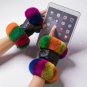 Women Winter Fingerless Gloves Leather Rabbit Fur Wrist Warm Half Finger Mittens