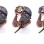 Men Winter Hat Ushanka Earflap Bomber Cap Russian With Goggles Fur Faux Leather