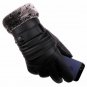 Men Leather Gloves Touchscreen Waterproof Wool Warm Fur Mittens Heated Cashmere