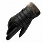 Men Leather Gloves Touchscreen Waterproof Wool Warm Fur Mittens Heated Cashmere