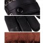 Men Leather Gloves Touchscreen Waterproof Wool Warm Fur Mittens Heated Cashmere