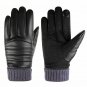 Men Leather Gloves Touchscreen Waterproof Wool Warm Fur Mittens Heated Cashmere