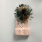 Women Winter Hat Fox Fur Real Pompom Warm Knit Ski Cap Girls Skullies Beanies