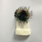 Women Winter Hat Fox Fur Real Pompom Warm Knit Ski Cap Girls Skullies Beanies
