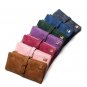 Women Wallets Nubuck Leather Drawstring Zipper Long Design Purse Two Fold Clutch