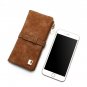 Women Wallets Nubuck Leather Drawstring Zipper Long Design Purse Two Fold Clutch