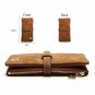 Women Wallets Nubuck Leather Drawstring Zipper Long Design Purse Two Fold Clutch