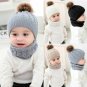 Baby Winter Hat Scarf Set Toddler Baby Girls Boys Warm Knitted Beanie Kids Cap