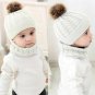 Baby Winter Hat Scarf Set Toddler Baby Girls Boys Warm Knitted Beanie Kids Cap
